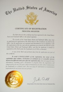 Oneicity trademark certificate